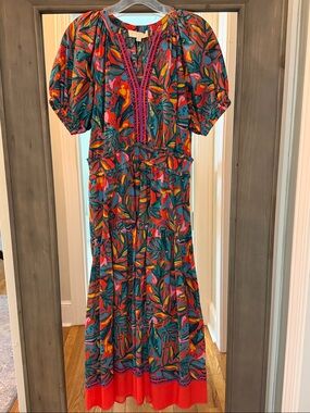 Pinch Brand Blue Frilled Tiered Maxi Dress Size Small